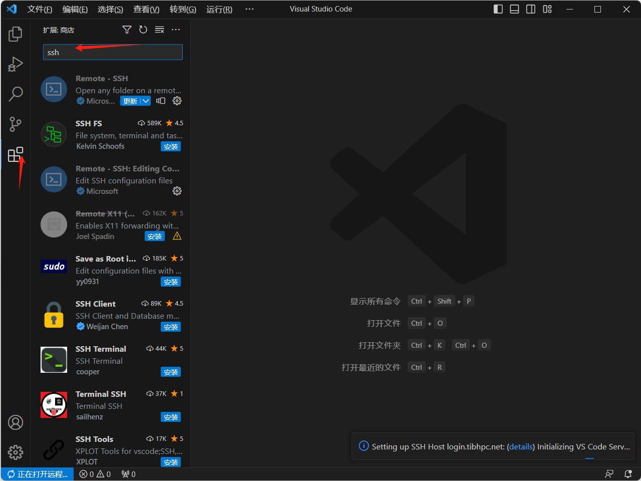 VSCode 安装 SSH 扩展示例