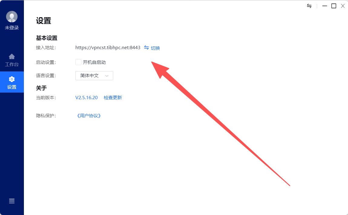 VPN 客户端接入地址设置